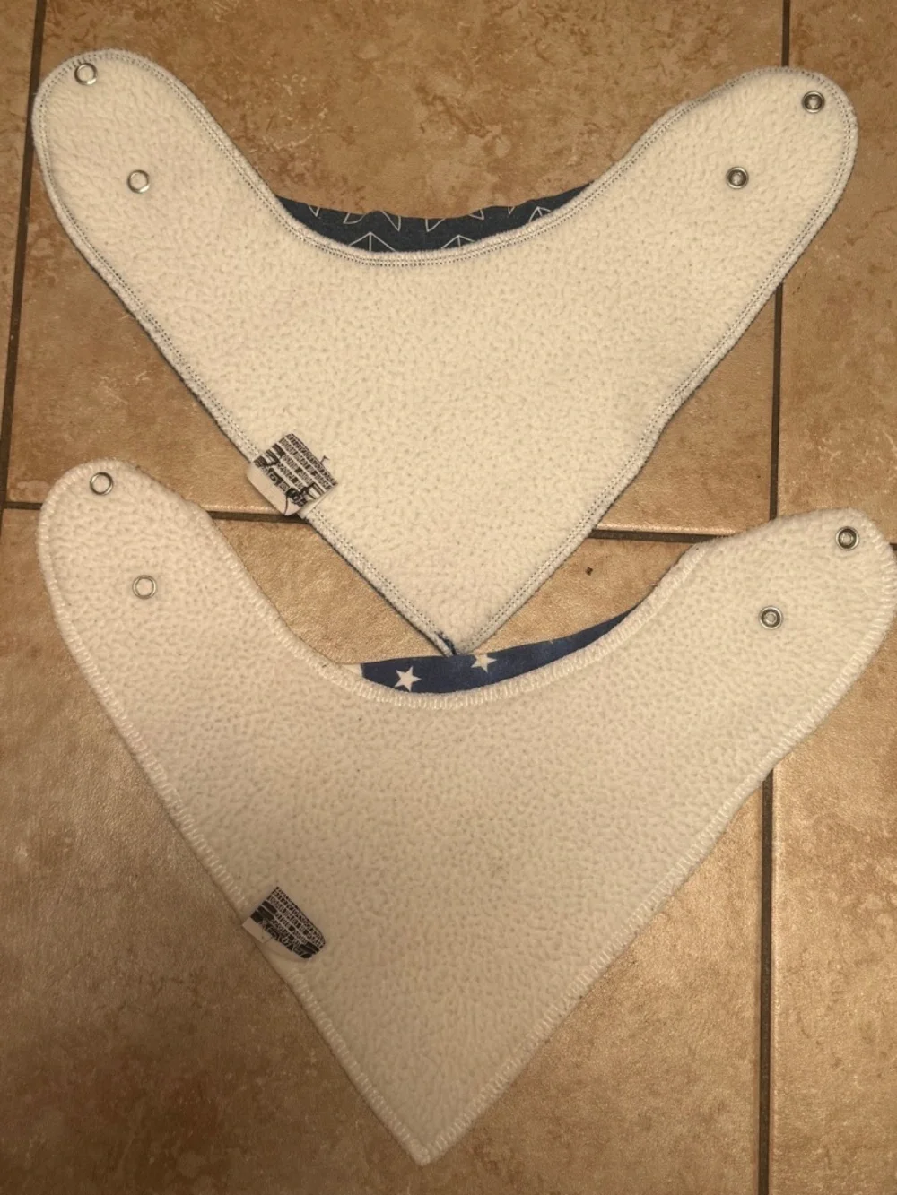 Copper Pearl Baby Bibs 2-Pack – Patriotic American Flag & Navy Geometric